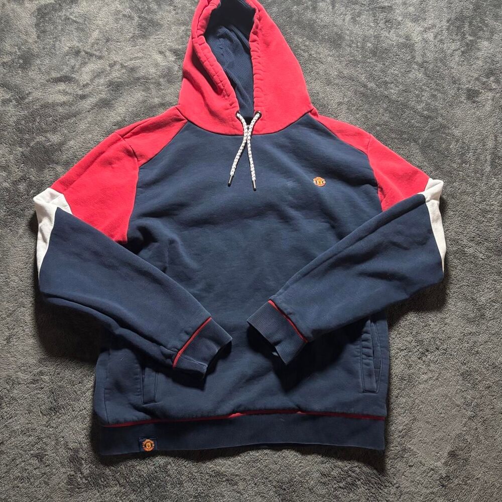 Men's Navy and Blue Hoodie